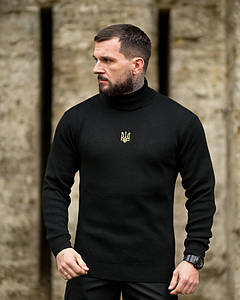 Чоловічий в'язаний гольф Patriot чорний ПП8185