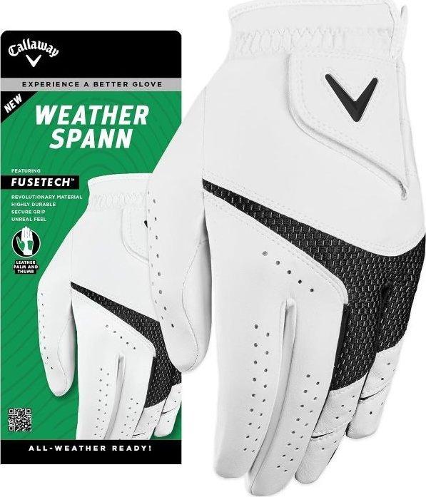 Рукавички для гольфу Callaway Weather Spann р. L, біло-чорні, фото 1
