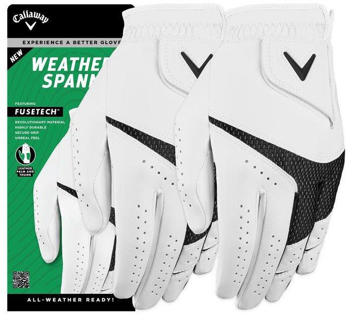 Рукавички для гольфу Callaway Weather Spann MLH р. XL 2 шт, біло-чорні, фото 1