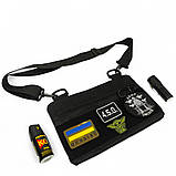 Молодіжна тактична сумка для патчів на плече з 4 кишенями black IH-58, фото 2