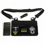 Молодіжна тактична сумка для патчів на плече з 4 кишенями black IH-58, фото 4