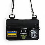 Молодіжна тактична сумка для патчів на плече з 4 кишенями black IH-58, фото 7