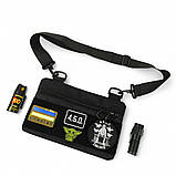 Молодіжна тактична сумка для патчів на плече з 4 кишенями black IH-58, фото 8