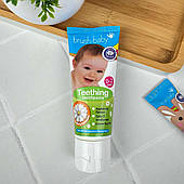 Дитяча зубна паста Brush-Baby Teething Baby для прорізування від  0 до 2 років (фтор 500,  смак яблучна м'ята), 50 мл