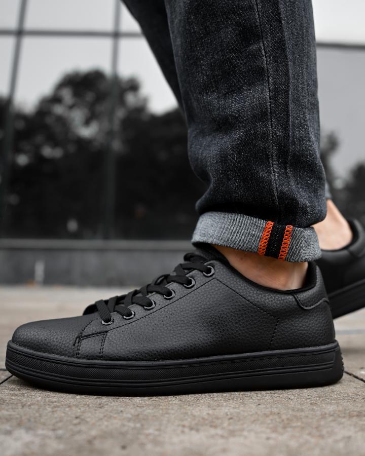 Чоловічі кросівки Basik чорні з натуральної шкіри та підошвою EVA ПП8035 ТМ, фото 1