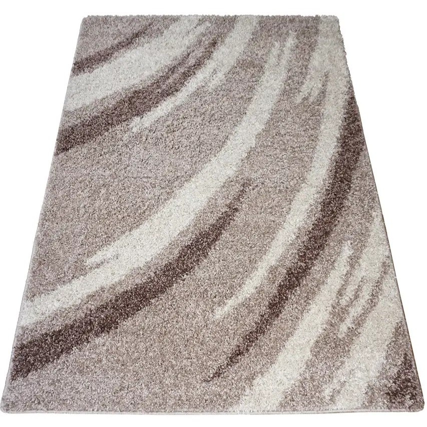 Бежева килимова доріжка з високим ворсом Шеггі sh83 101 ширина 80 см, фото 1