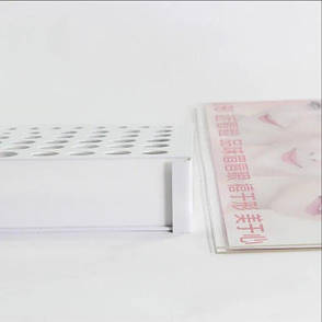 Підставка під косметику акрилова зі з'ємним тримачем для рекламного вкладишу 400х200х200 мм, фото 3