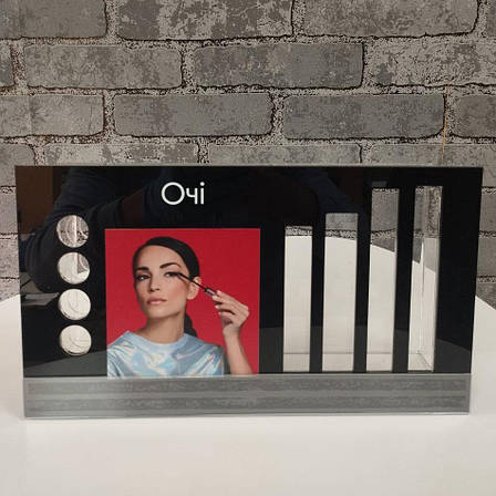 Баркета акрилова під косметику для очей з брендуванням та цінникотримачем 320х180х73 мм, фото 1