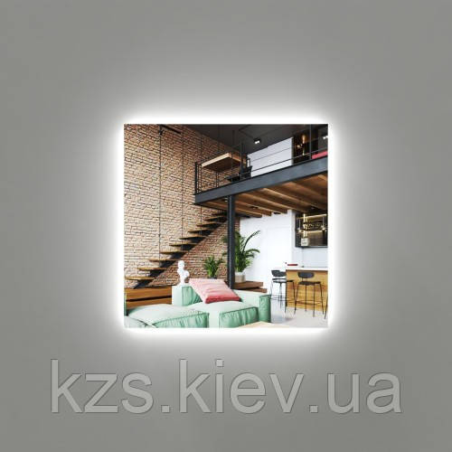 Дзеркало з LED підсвічуванням 400 х 400 мм., фото 1