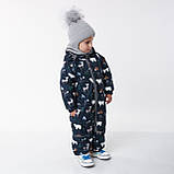 Дитячий зимовий комбінезон Аполло з утеплювачем Termoloft Мембранна тканина Синя Арктика принт Розмір 74-80, фото 4