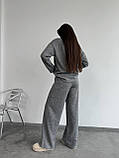 Ангоровий теплий жіночий костюм вільного крою, сірий ангоровий жіночий костюм, фото 2
