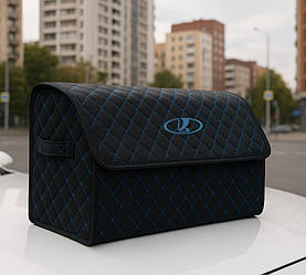 Органайзер у багажник автомобіля, чорний з синьою ниткою та лого Лада