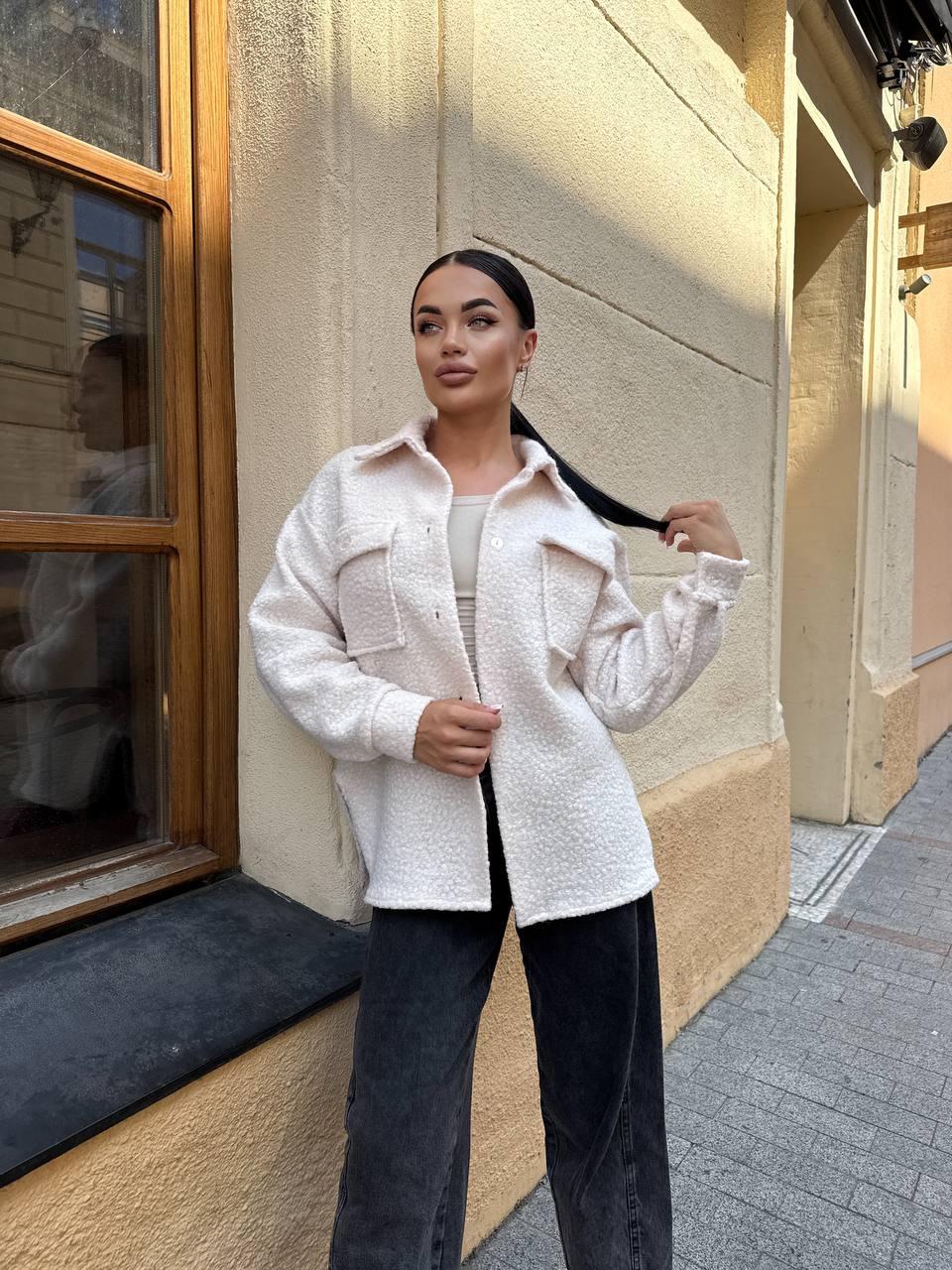 Сорочка жіноча тепла букле Модель: 1466-056 Колір: сірий, молочний, бежевий, шоколад, рожевий, фото 1