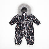 Дитячий зимовий комбінезон Аполло з хутром опушкою Утеплювач Termoloft Мембранна тканина Чарівний ліс принт Розмір 74/80, фото 3