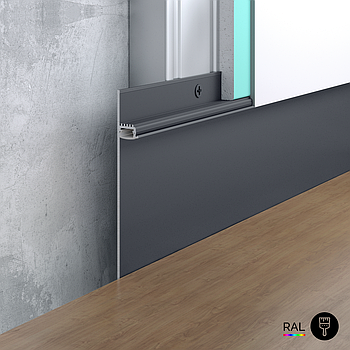 Плінтус прихованого монтажу FSPRO 100 мм алюмінієвий під LED-стрічку 2,5 м. Фарбуємо під замовлення (F1.100L8R)