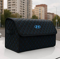 Органайзер у багажник автомобіля, чорний з синьою ниткою та лого Хендай