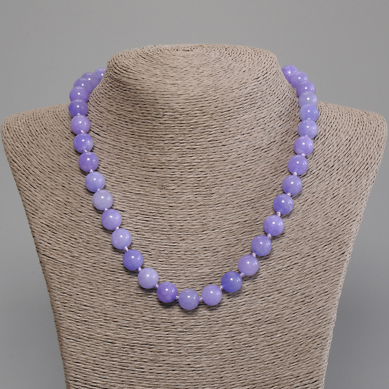 Намисто Аквамарин гладка кулька d-10мм+- L-50см +- з замочком, фото 1