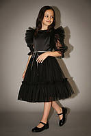 Сукня святкова для дівчинки Wednesday Addams Чорна 104-146 р. Ошатна сукня в стилі Венсдей