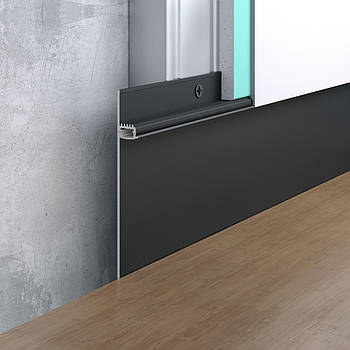 Плінтус прихованого монтажу FSPRO 100 мм алюмінієвий під LED-стрічку 2,5 м Чорний (F1.100L8B)