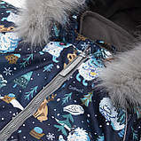Дитячий зимовий комбінезон Аполло з хутром опушкою Утеплювач Termoloft Мембранна тканина Єті принт Розмір 74/80, фото 6