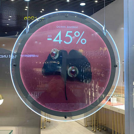 Світлова панель кругла, Кристалайт підвісний на тросах, Crystalight для постера d=410 мм, ACRY, фото 1