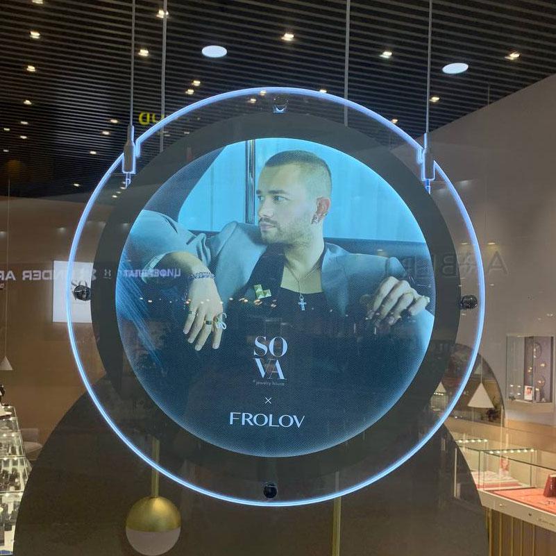 Crystalight круглий підвісний на тросах, Кристалайт для постера d=610 мм, ACRY