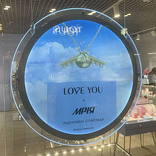 Світлова панель кругла, Кристалайт підвісний на тросах, Crystalight для постера d=410 мм, ACRY, фото 3