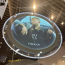 Світлова панель кругла, Кристалайт підвісний на тросах, Crystalight для постера d=410 мм, ACRY, фото 5