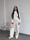 Ангоровий теплий жіночий костюм вільного крою, білий ангоровий жіночий костюм, фото 2