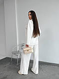 Ангоровий теплий жіночий костюм вільного крою, білий ангоровий жіночий костюм, фото 6