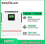 Гібридний сонячний інвертор MPPT 80A ECGSOLAX 24V 220 V 1.5KW Сонячний інвертор Чиста синусоїда, фото 10