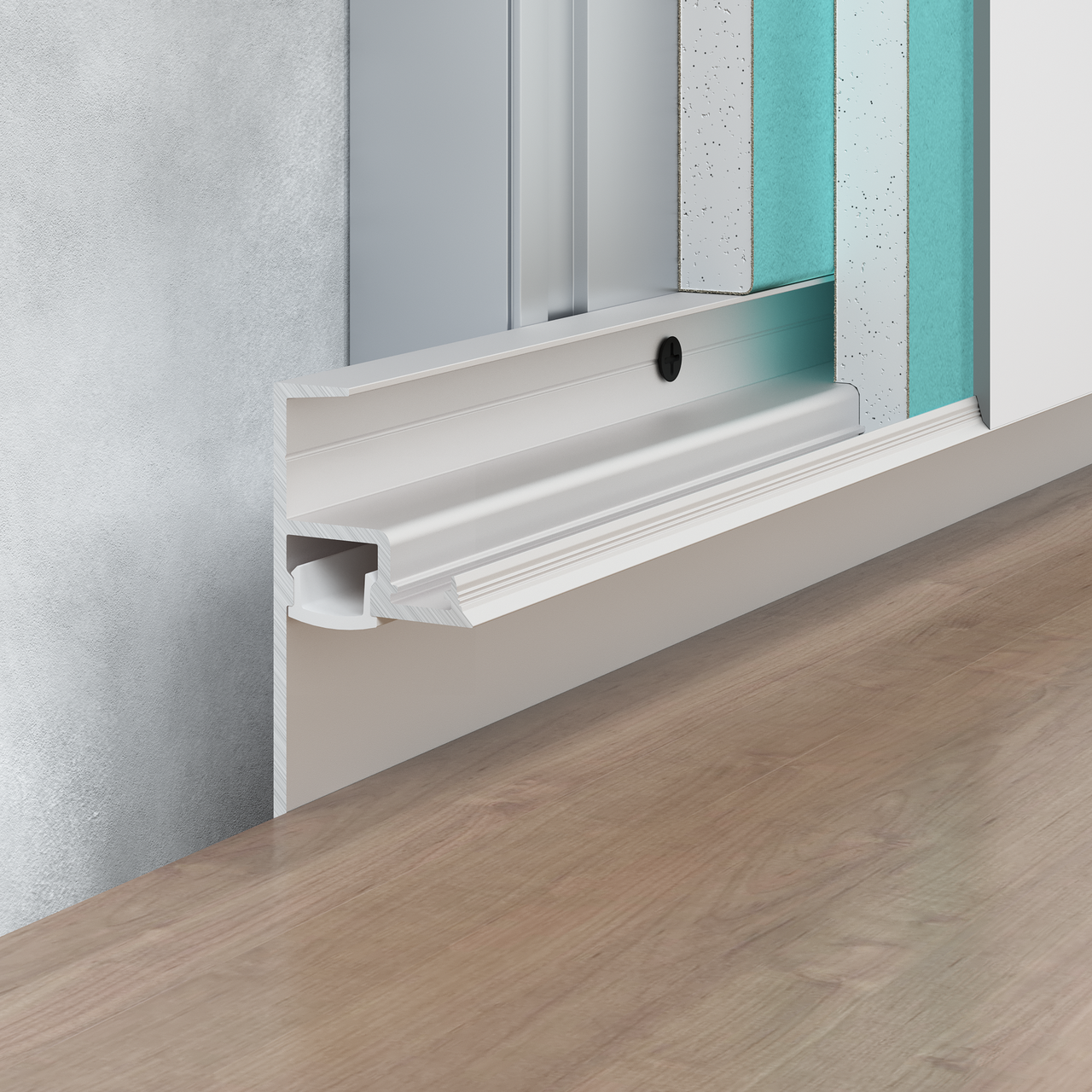 Плінтус тіньового шва FSPRO 30 мм алюмінієвий з каналом під LED-стрічку 2,5 м Анодований (F1.3028L12A), фото 1