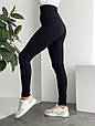 Лосини жіночі в рубчик з пуш-ап ефектом Модель: 1466-066 Колір: чорний, фото 4