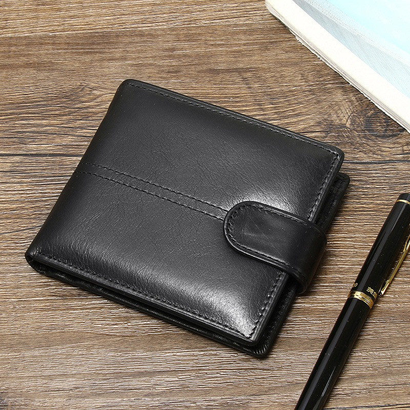 Гаманець шкіряний чоловічий з натуральної шкіри. Портмоне  зі шкіри Чорний, фото 1