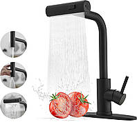 Кухонний змішувач 35 см JOOM Змішувач із висувним виливом із неіржавкої сталі