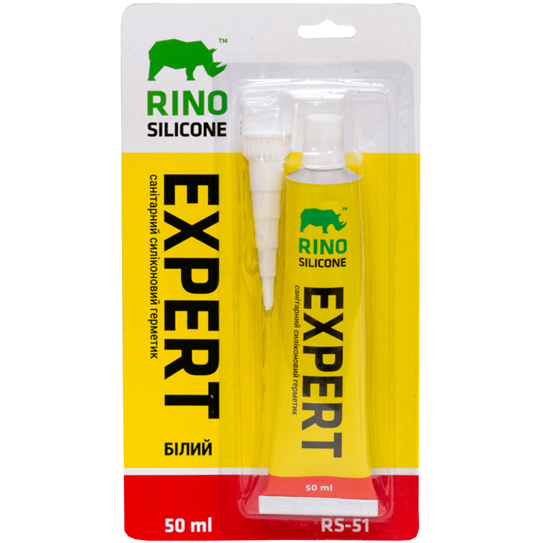 Силікон санітарний білий, 50 мл, "Rino"