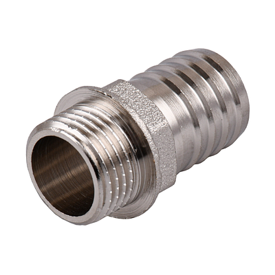 Штуцер для шланга 1/2" ЗР х 20 мм, нікельована латунь