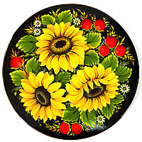 Панно Петриківський розпис ПОДСОЛНУХИ ручної роботи з дерева Український сувенір