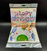 Фольговані кульки букви HAPPY BIRTHDAY рожевий з кульками Китай 16" (40см) упаковка