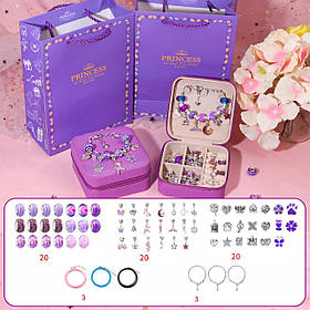 Набір для створення шарм браслетів Дитячий набір для створення прикрас скринька для прикрас Бузкова