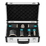 Набір алмазних коронок M14 BIHUI TURBO-7 діаметром 25/35/40/45/68 мм/конусна фреза 20-38мм/пряма фреза 20мм (DBDMS7), фото 2