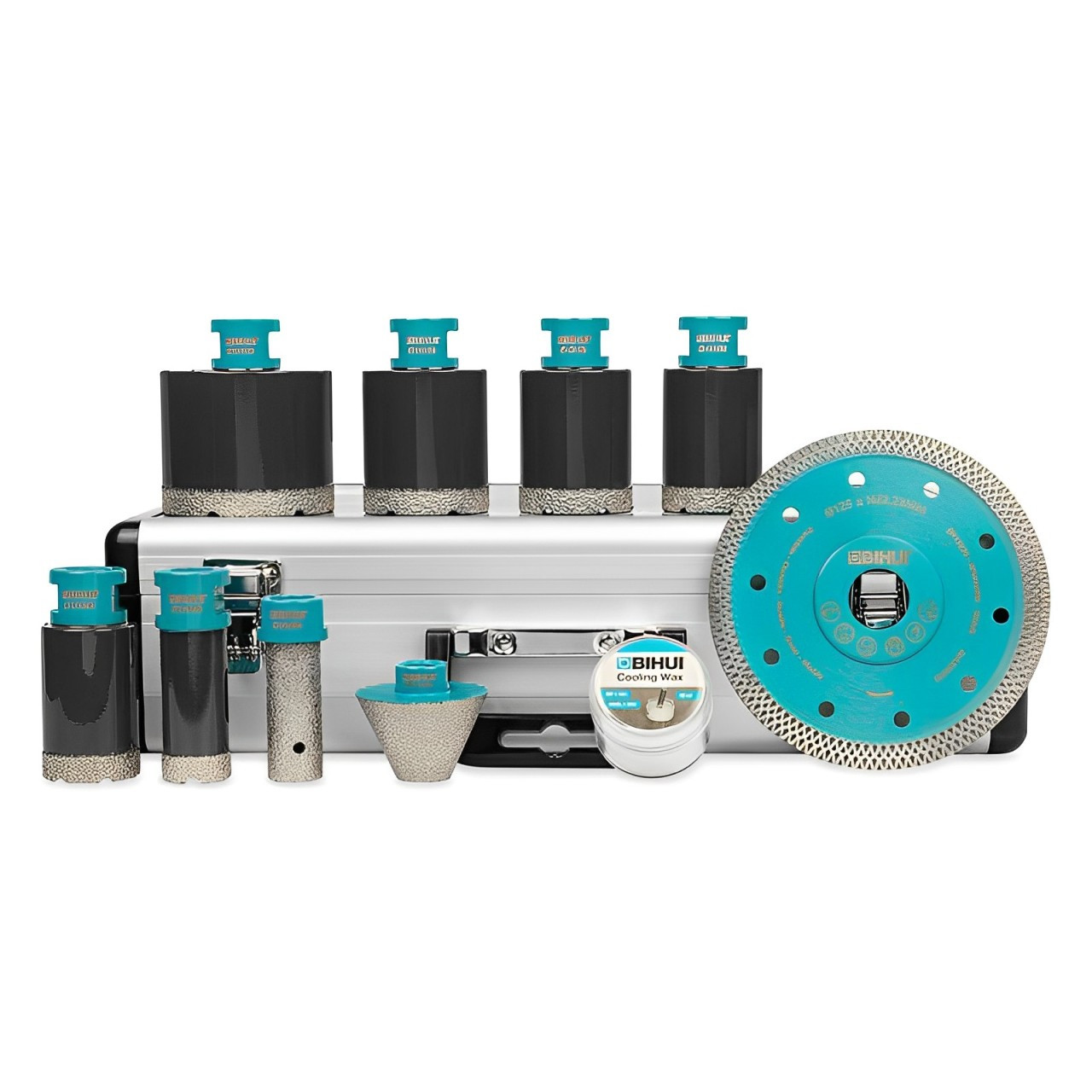 Набір алмазних коронок M14 BIHUI TURBO-10 діаметром 25/35/40/45/50/68 мм/фрези/диск/віск (DBDMS10), фото 1