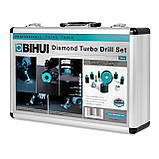 Набір алмазних коронок M14 BIHUI TURBO-10 діаметром 25/35/40/45/50/68 мм/фрези/диск/віск (DBDMS10), фото 3