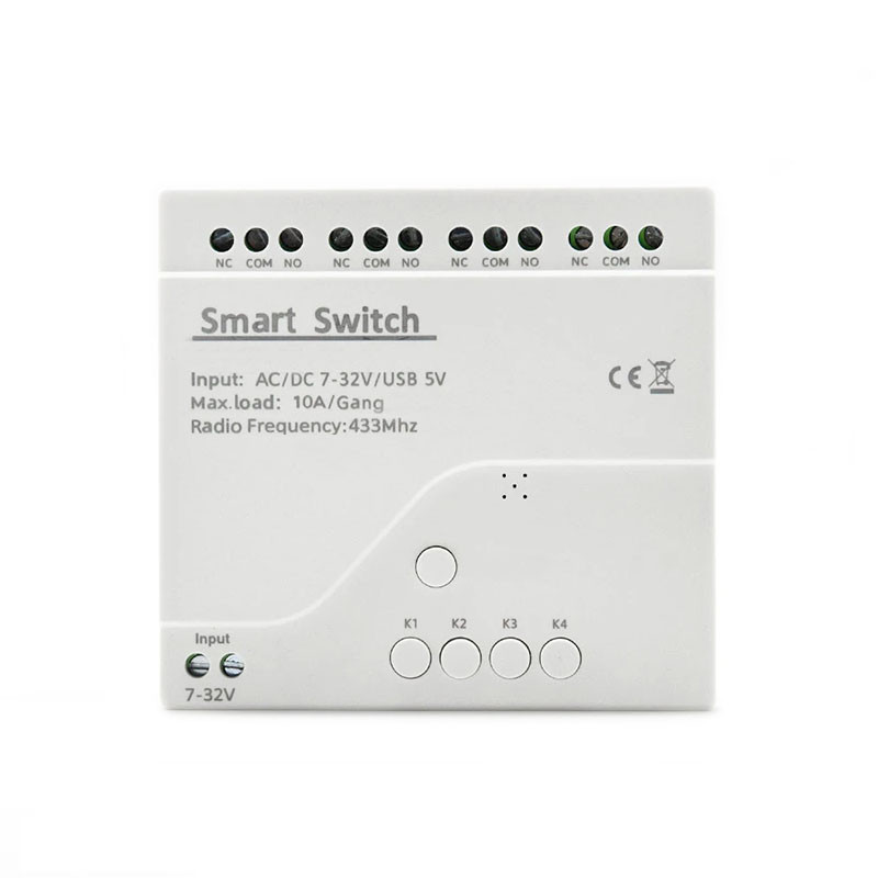 4G + 433МГц GSM реле 5-32V 4 канали з дистанційним керуванням обладнанням APP TUYA, Mumubiz TY4G4CH-DC
