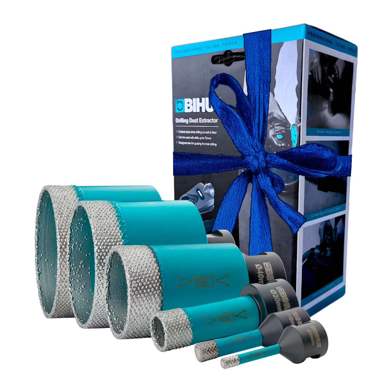 Набір коронок Bihui Top Dry 6/10/20/40/60/68 мм + подарунок колектор пилу BIHUI (DBDBTDBS), фото 1