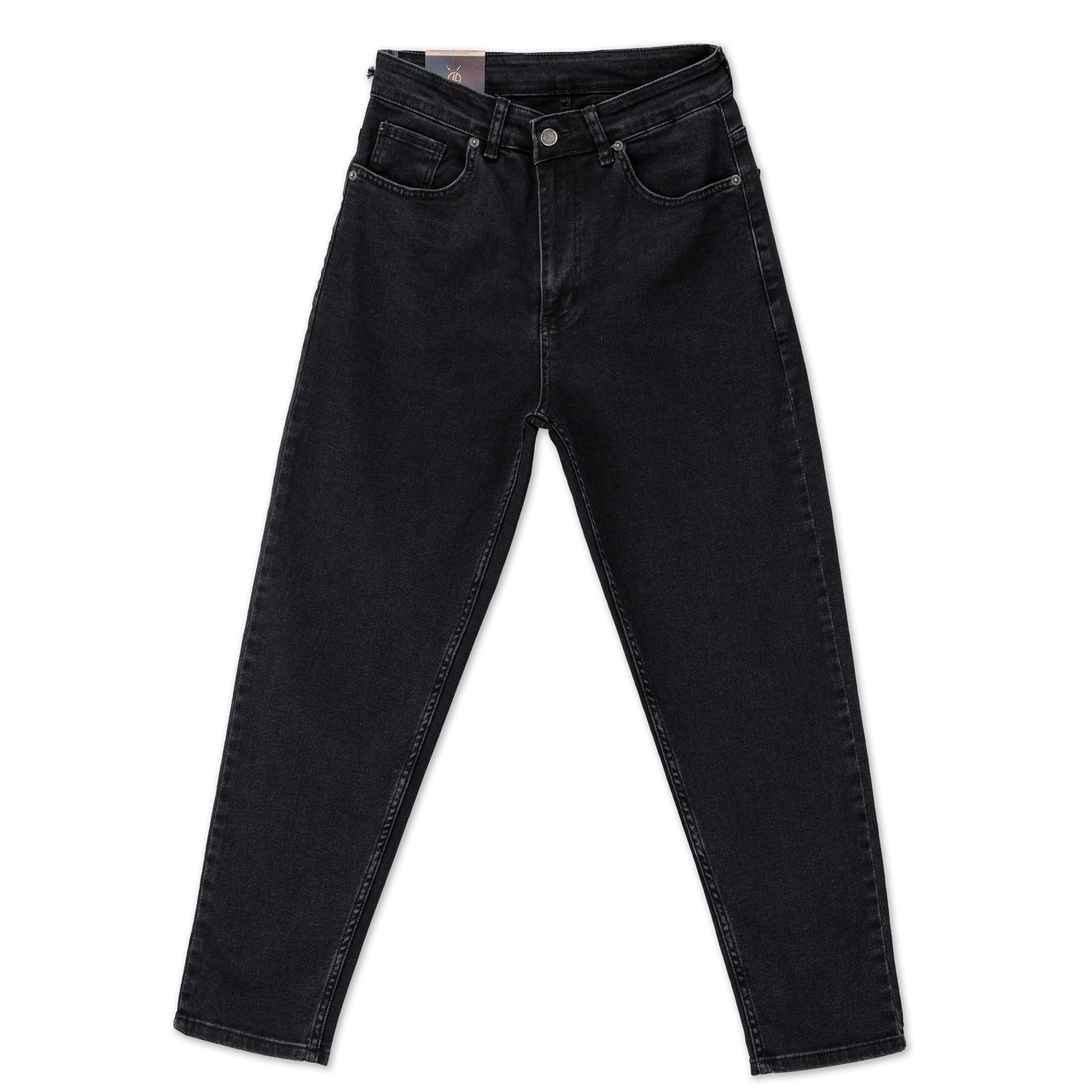 Чоловічі джинси Мом John Lucca чорні (антрацит), вільний крій, базові, якісні, фото 1