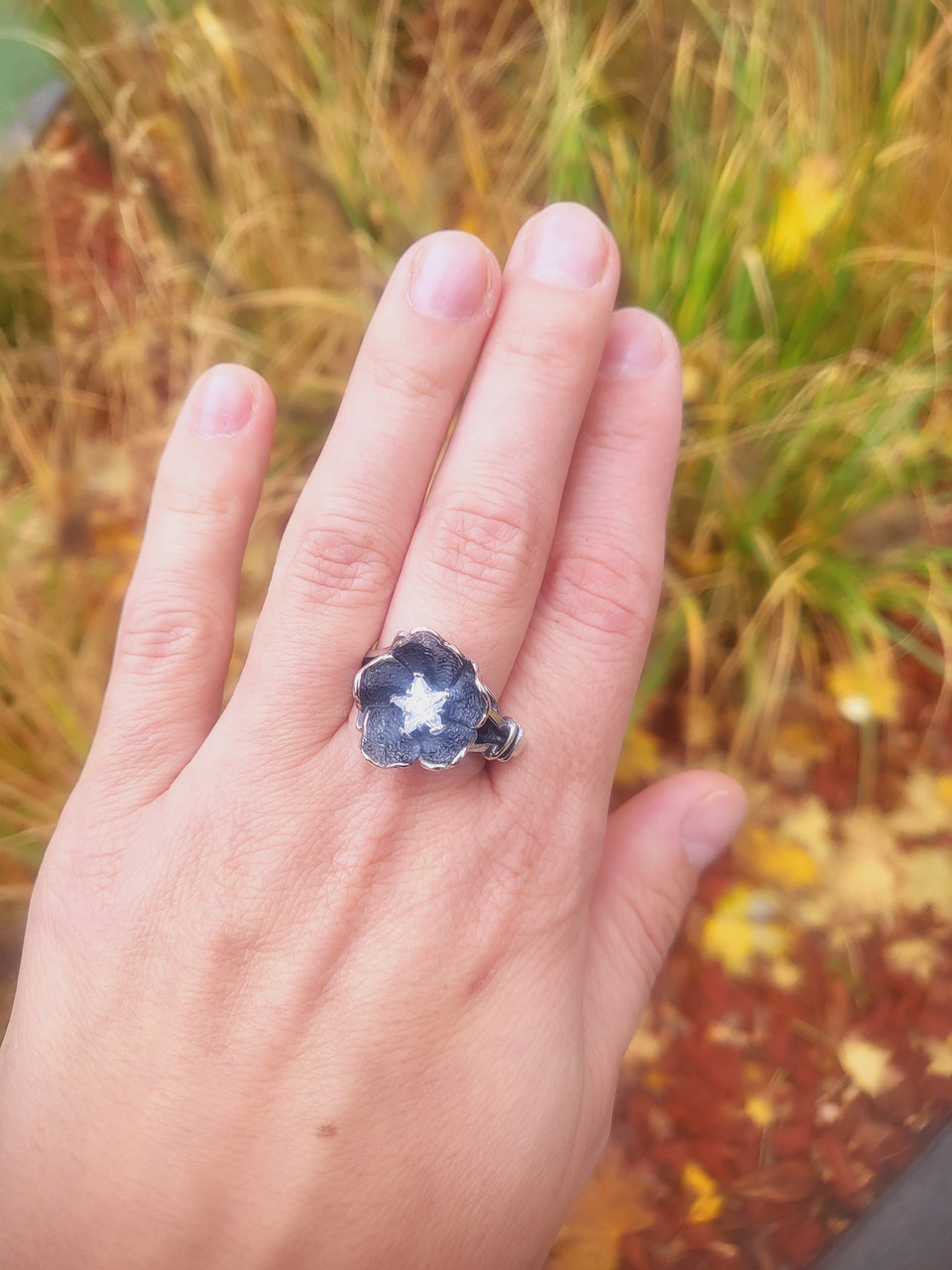 Кольцо серебряное Кувшинка, фото 1