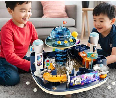 Захопливий лабіринт із механічним керуванням із кулькою та вежею Настільна гра з прапором 2 джойстиками