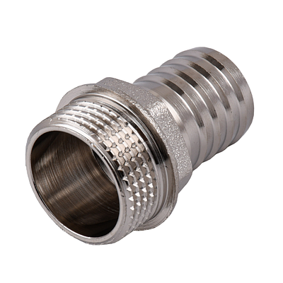 Штуцер для шланга 3/4" ЗР х 20 мм, нікельована латунь