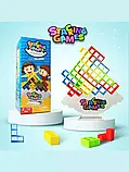 Розвивальна настільна гра балансувальна вежа тетрис для веселої компанії 16 блоків tetris/tetra tower, фото 4